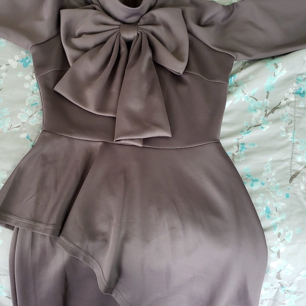 Gray bow dress